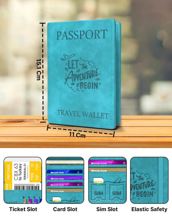 FEDUS Premium Passport Holder for Men and Women Passport Cover Case Wallet with CreditDebit Card ID Card Ticket Currency Boarding Pass Slots RFID Protected Travel Document Accessories Organiser