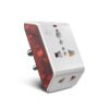 GM 3017 Plastic 3 Pin Multi Plug Travel Adaptors (White and Red)