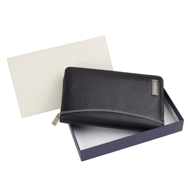 HAMMONDS FLYCATCHER Genuine Leather Passport Cover for Men Passport Cover for Women RFID Passport Holder for Men Travel Accessories for Men Passport Bag for Men 7 ATM Card Slots Black