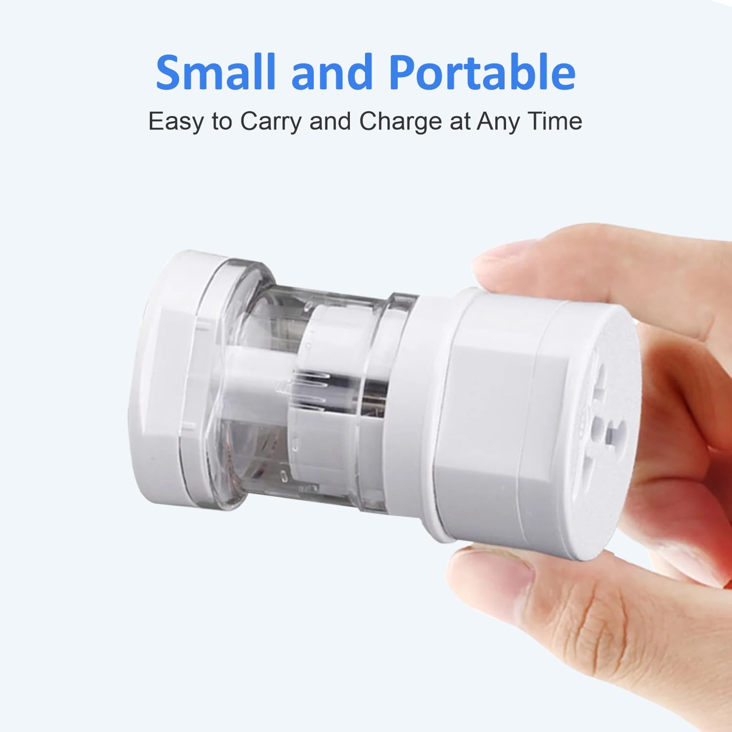 HUMBLE Universal Travel Adapter International Multipurpose All in One Solution for US AUS UK EU NZ Europe NorthSouth America 150 Countries Round White