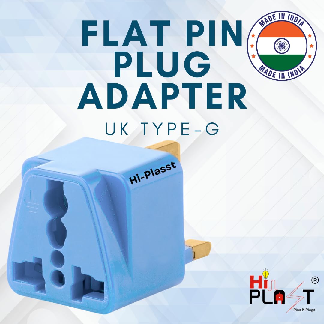 Hi Plasst Pack of 3 UK Adapter Plug Type G Adapter Perfect for Laptop Camera Chargers UK Adapter for Indian Pins India to Dubai Hong Kong UAE