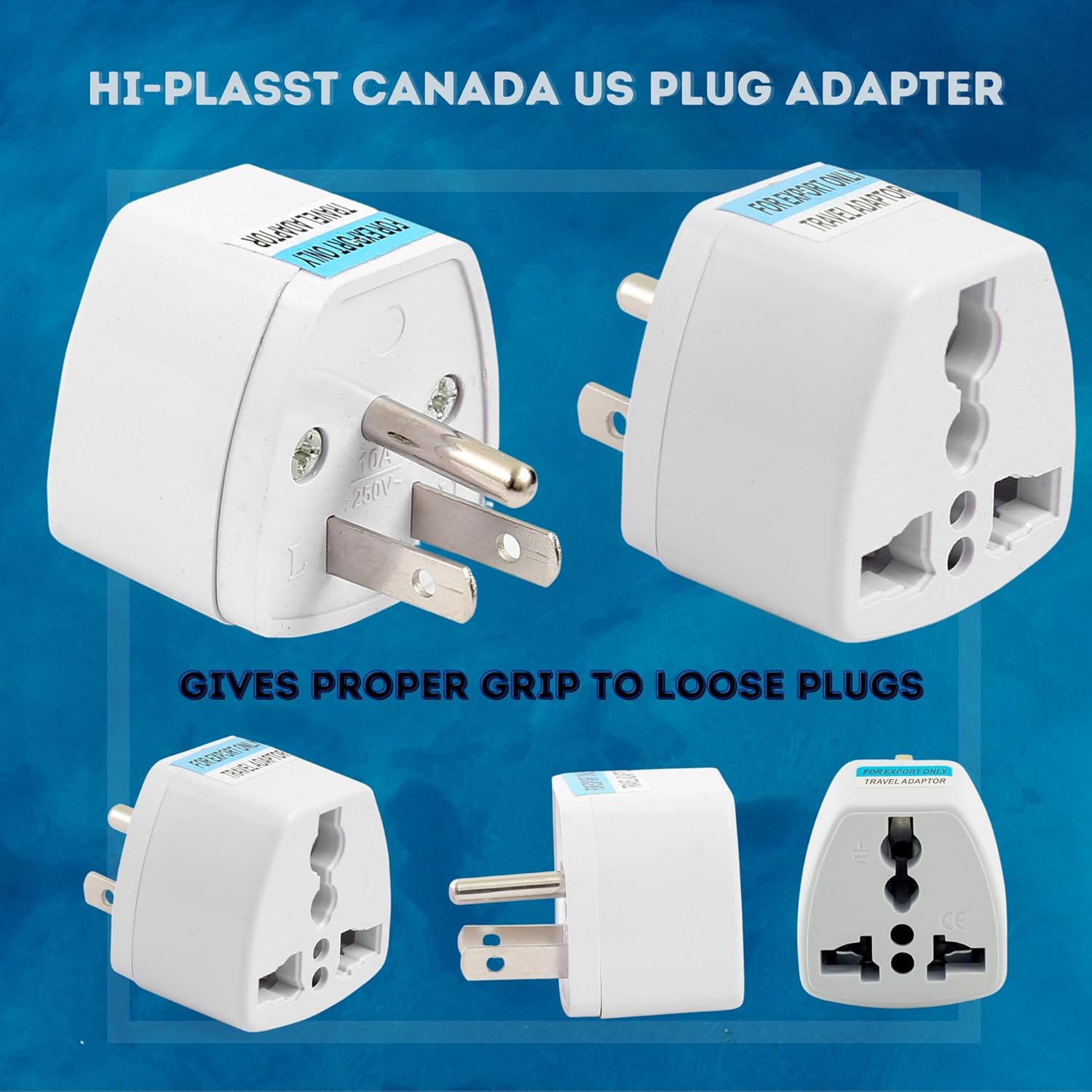 Hi Plasst Type B Converter India to USA Plug Adapter 2 Pack Universal Travel Adapter for USA Canada Mexico Japan Thailand Brazil Philippines Cuba Taiwan Panama Laptop Camera Chargers
