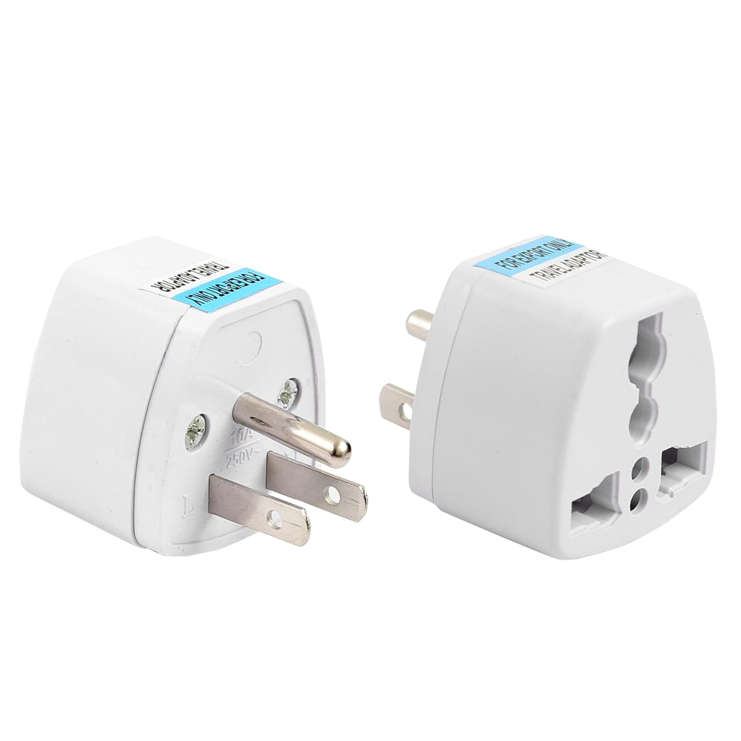 Hi-Plasst Type B Converter | India to USA Plug Adapter 2-Pack : Universal Travel Adapter for USA, Canada, Mexico, Japan, Thailand, Brazil, Philippines, Cuba, Taiwan, Panama | Laptop, Camera, Chargers