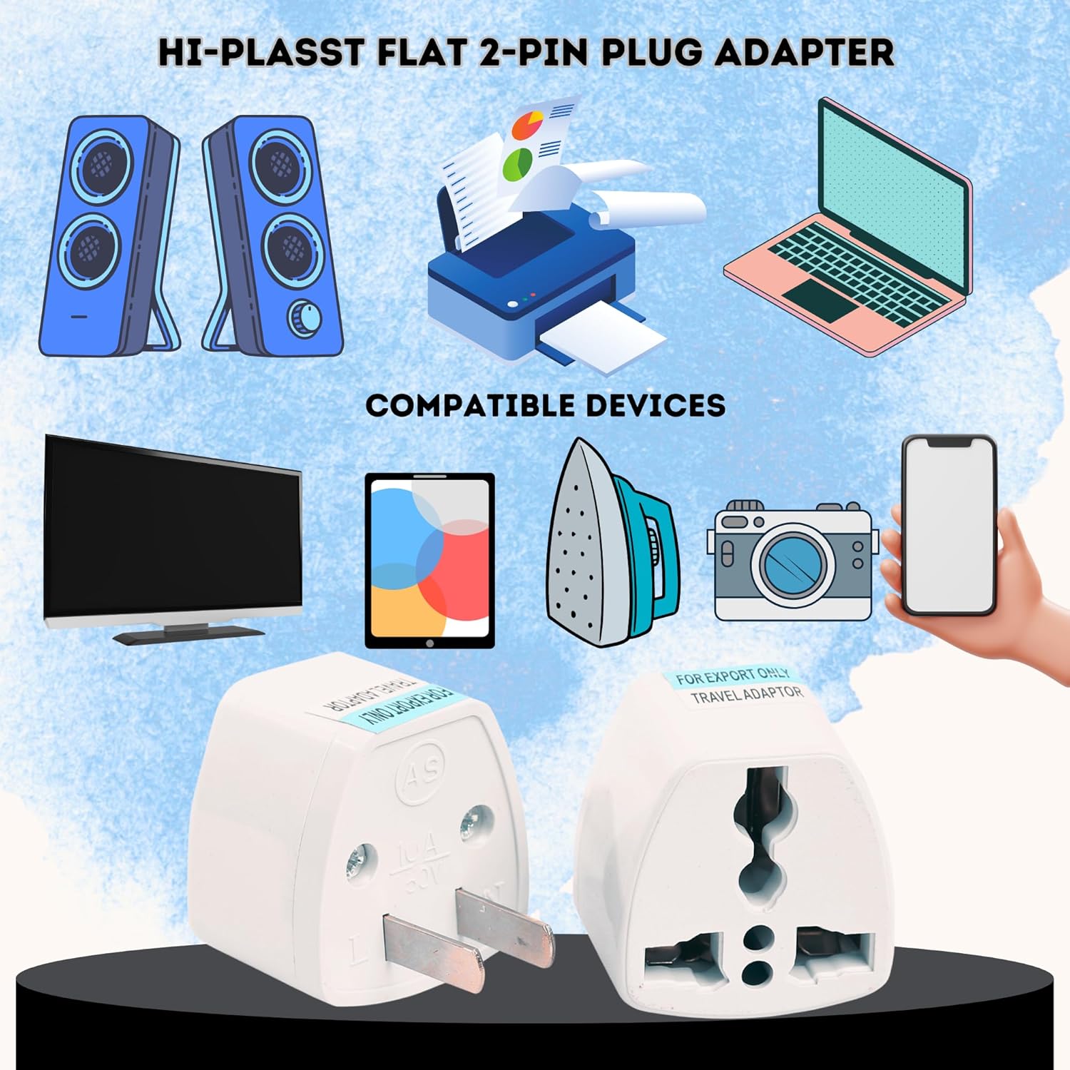 India to USA Converter Plug Travel Adapter 10 Pack Universal Type A Plug Adapter for US Canada Mexico Japan Thailand for Indian Decices Compatible with Laptop Camera Chargers 10A 250V