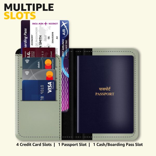 Mekhush Unisex Adult Personalized Printed Leather Passport Cover With Customised Name Printed Travel Quote On Passport Holder Design 03 Mint Green