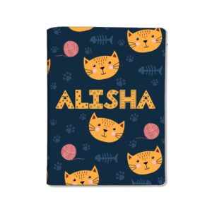 Nutcase Personalized Passport Cover PU Leather Polyfabric - Cute Little Cat