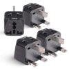 OREI India to UK Plug Adapter – 2 in 1 Type G Travel Adapter (4 Pack) Compatible with UK, UAE, Dubai, & Hong Kong - Ideal for Laptops, Mobiles, & Chargers CE & RoHS Certified