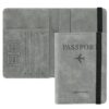 Passport Holder Cover Travel Wallet Organiser, Passport Case with RFID Blocking, PU Leather Travel Document Holder for Men & Women Travel Accessories (Grey) (Leather)