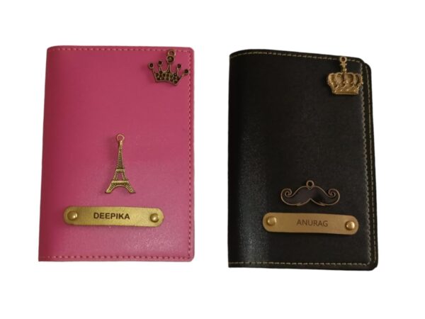 Shop for u Customised Couple Passport Cover (Pink and Black)