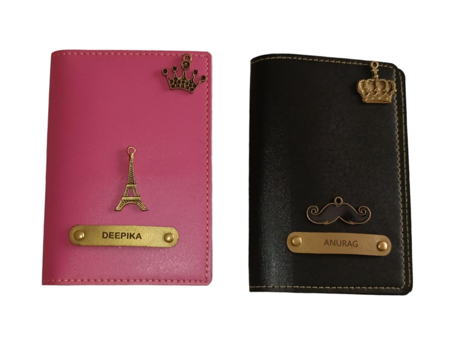 Shop for u Customised Couple Passport Cover (Pink and Black) Shop for u Customised Couple Passport Cover (Pink and Black)