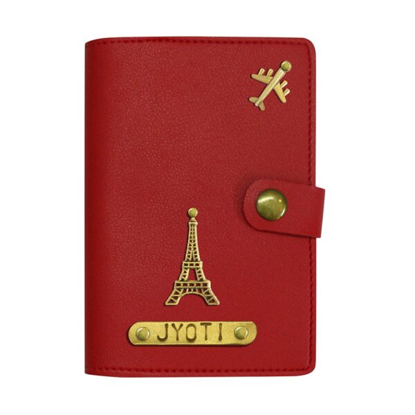 The Bling Stores Unisex |Leather Passport Cover | With Flip Button Or Without Button (Red)