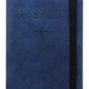 VOGARD Slim Leather Travel Passport Wallet Casual Solid Credit Card VOGARD Slim Leather Travel Passport Wallet Casual Solid Credit Card Holder Money Wallet ID Multifunction Documents Flight License Purse - Deep Blue……