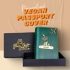 YOUR GIFT STUDIO Vegan Leather customised Passport Cover with Name Card Holder Travel Organizer Gift for Men Women Unisex Passport Holder with Name Green