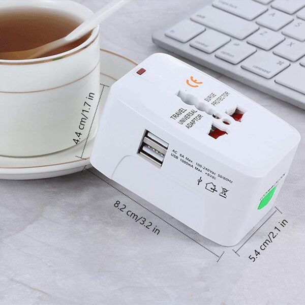 1749010674 Tyagy Universal Travel Plug Adapter Worldwide All in One Portable Wall AC Power Charger with Dual USB Charging Ports 224 Countries Supported