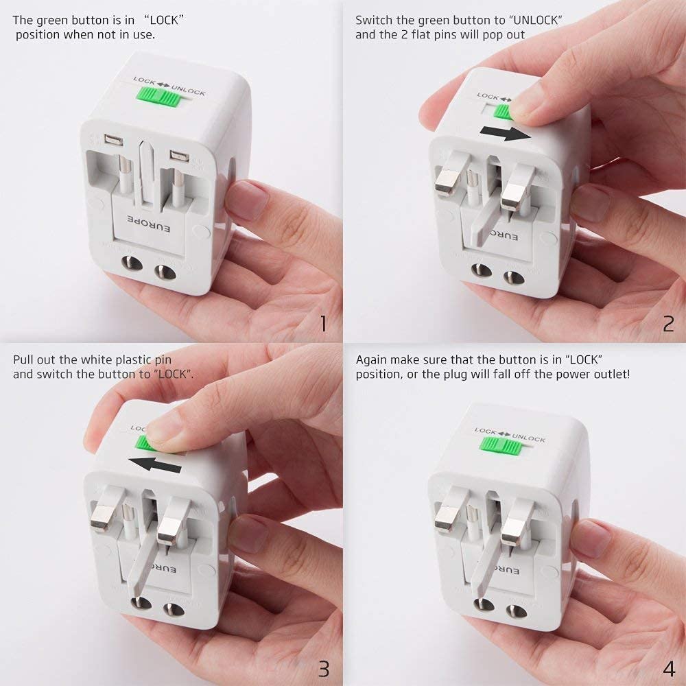 1749010680 Tyagy Universal Travel Plug Adapter Worldwide All in One Portable Wall AC Power Charger with Dual USB Charging Ports 224 Countries Supported