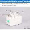 1749183591 SKADIOO Universal Travel Adapter Plug All in One International Power Converter for US UK EU AUS Europe North South America 150 Countries Fast Charging Compact for Smartphones Laptops