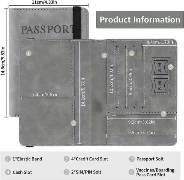 1749618884 AARKRI SALES Passport Holder Cover Travel Wallet Organiser Passport Case with PU Leather Travel Document Holder for Men Women Travel Accessories