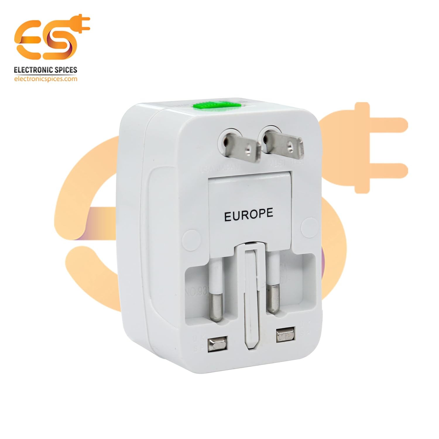 1749705574 Electronic Spices Universal Travel Adapter Surge Protector International Adapter All in One Adapter Plug White