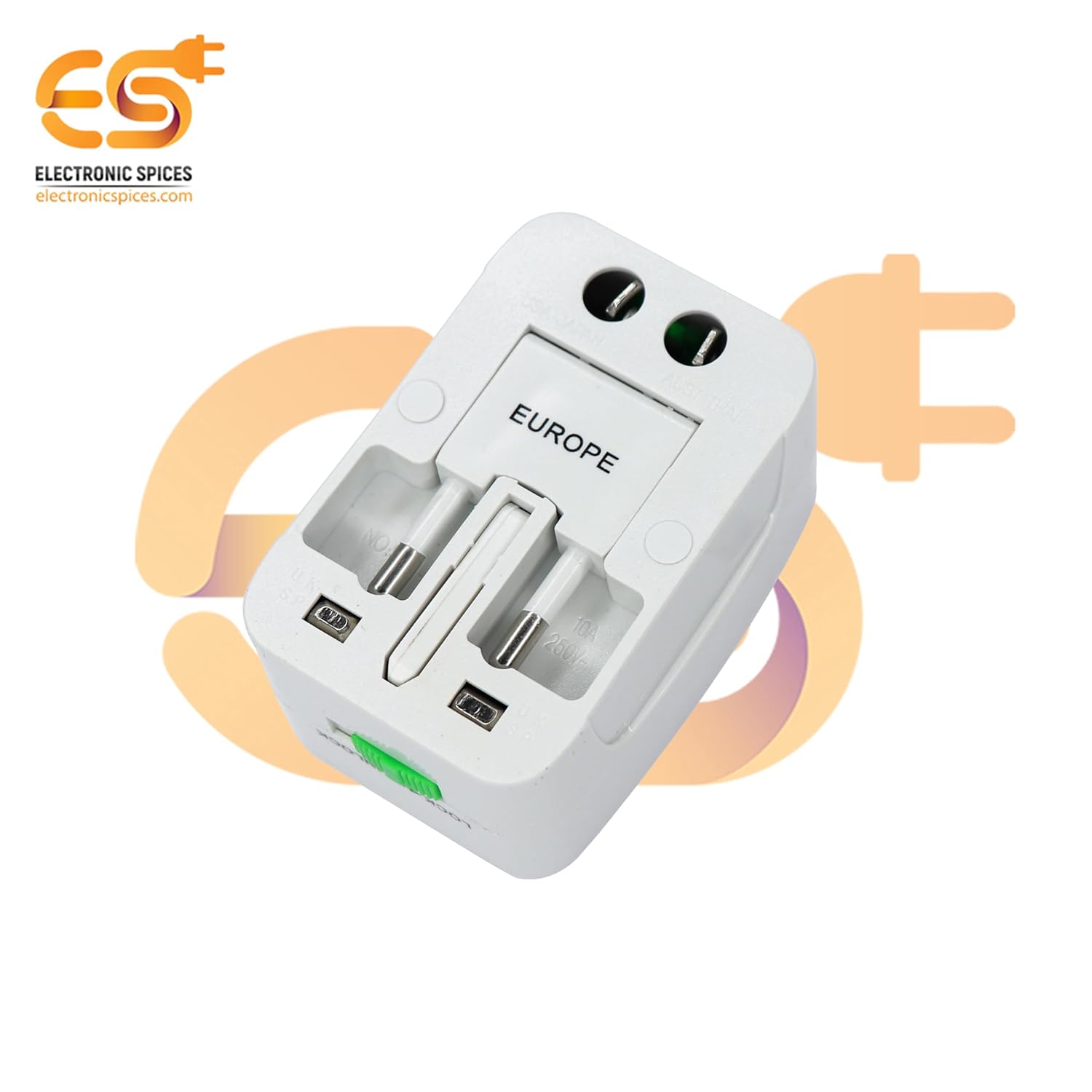 1749705580 Electronic Spices Universal Travel Adapter Surge Protector International Adapter All in One Adapter Plug White