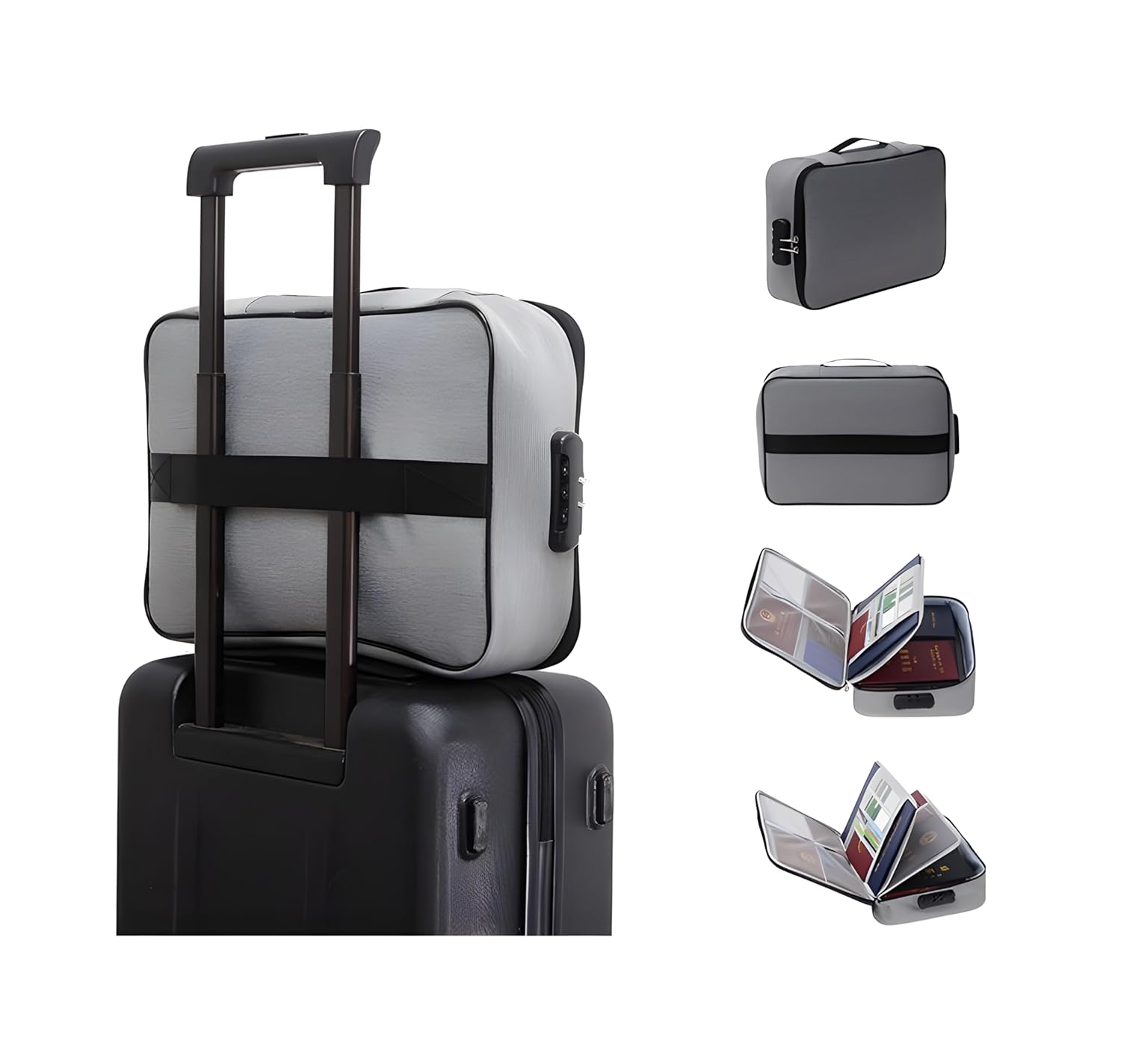 1749791996 GTC Waterproof Passport Document Holder Travel Organizer Bag with Lock File Bag TSA Approved case FBG 098