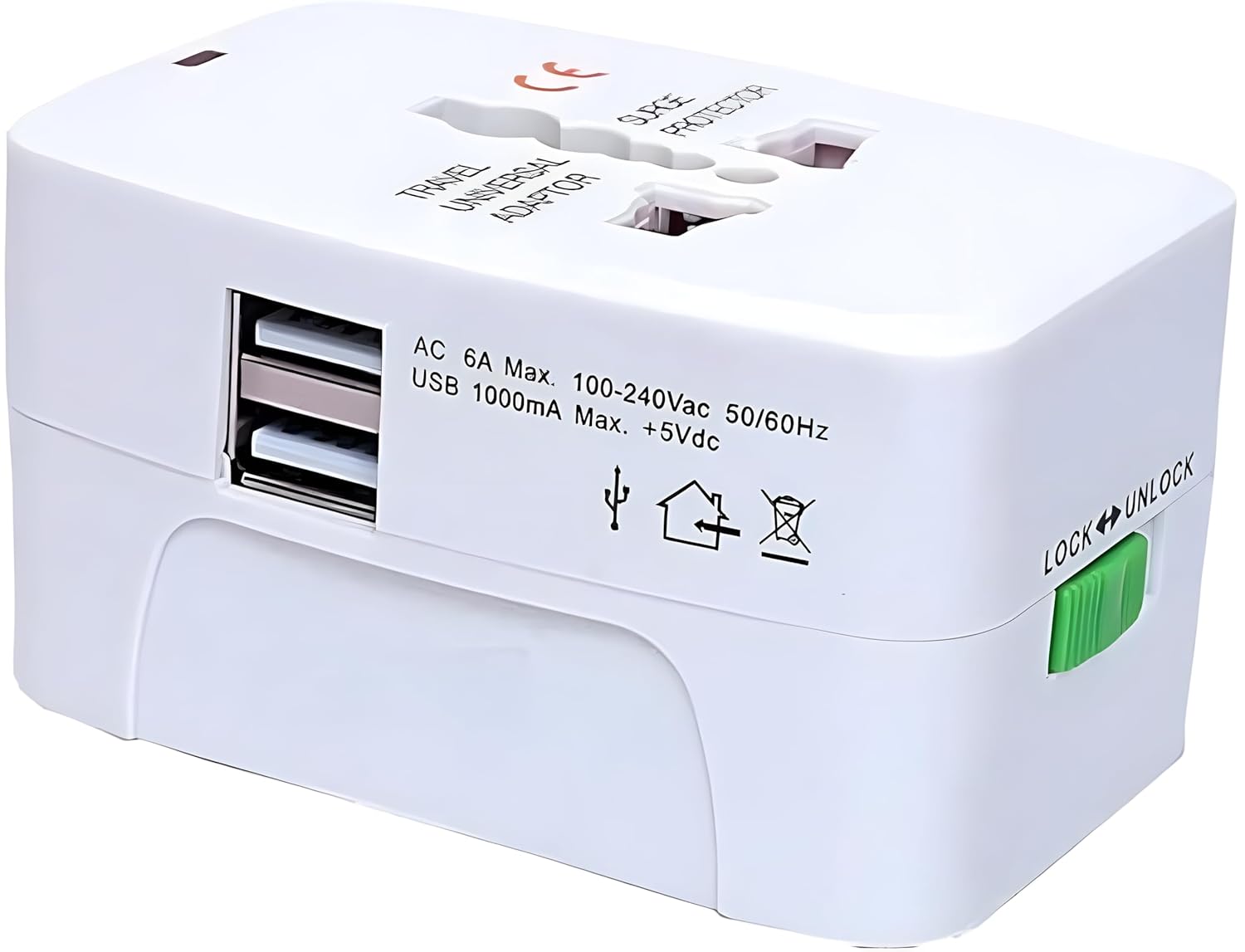1749878535 Latest Universal Travel Adapter Worldwide Built in Dual USB Charger Ports