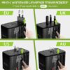 1750138721 2Buds GEN 4 35.5W 6 in 1 International Travel Adapter with Universal Adapter Plug Socket 2 x USB C Ports 3 x USB A with 1 PD 8A Dual Fuse – US UK Europe Worldwide Travel Adapter