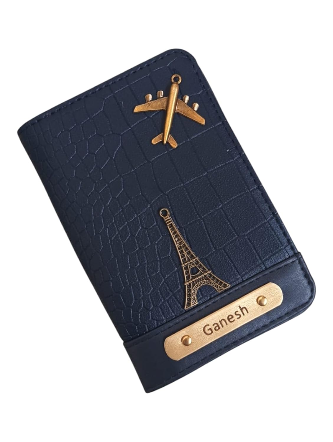 CELED Customised Croco Passport Cover for Unisex | Extra Strap CELED Customised Croco Passport Cover for Unisex | Extra Strap Detail | Quality Croco Texture | Name On Passport Cover