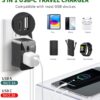 Desidiya Universal Charger Adapter with Type C LaptopMacBook Mobile Charging 3 in 1 International Travel Adapter Plug with 1 USB with 2.4AFast Charging Adaptor for Worldwide Phone Mobile Tablet