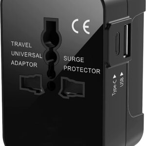 Desidiya Universal Charger Adapter with Type C Laptop/MacBook Mobile Charging, 3 in 1 International Travel Adapter Plug with 1 USB with 2.4A,Fast Charging Adaptor for Worldwide Phone, Mobile, Tablet