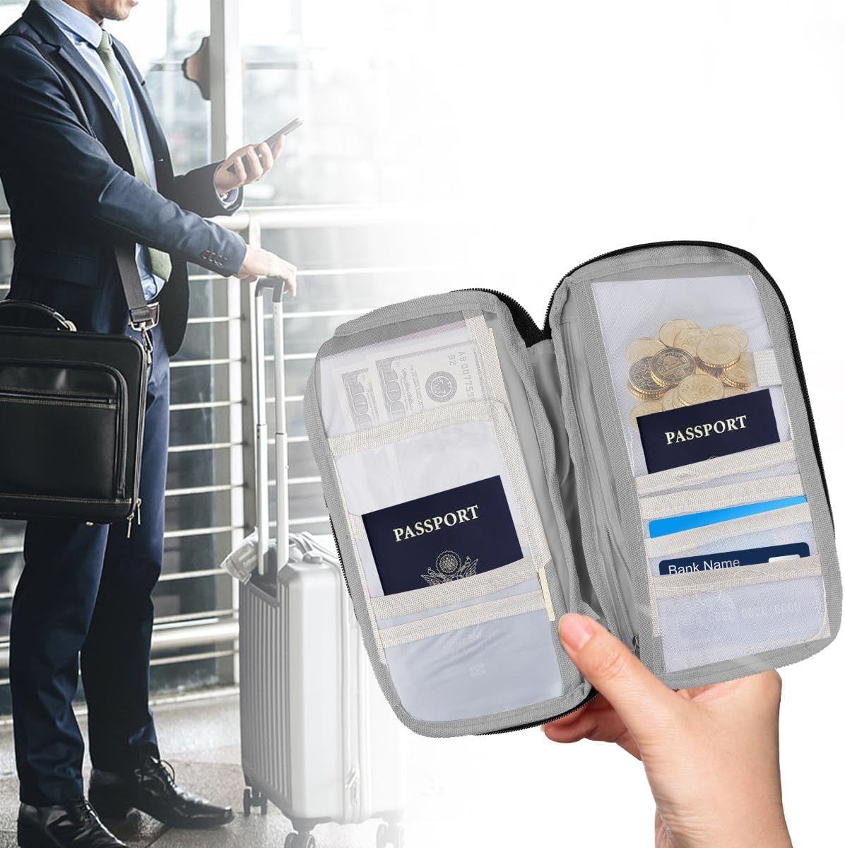 EARTHCONE-Passport-Organizer-Travel-Zip-Pouch-Document-Storage-for-Man-and-Woman-Passport-Credit-Card-ID-Document-Organizer-Holder-Bag-Travel-Wallet-1Pcs.jpg EARTHCONE Passport Organizer Travel Zip Pouch Document Storage for Man and Woman Passport Credit Card ID Document Organizer Holder Bag Travel Wallet 1Pcs