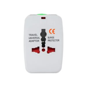 Electronic Spices Universal Travel Adapter Surge Protector International Adapter All-in-One Adapter Plug White
