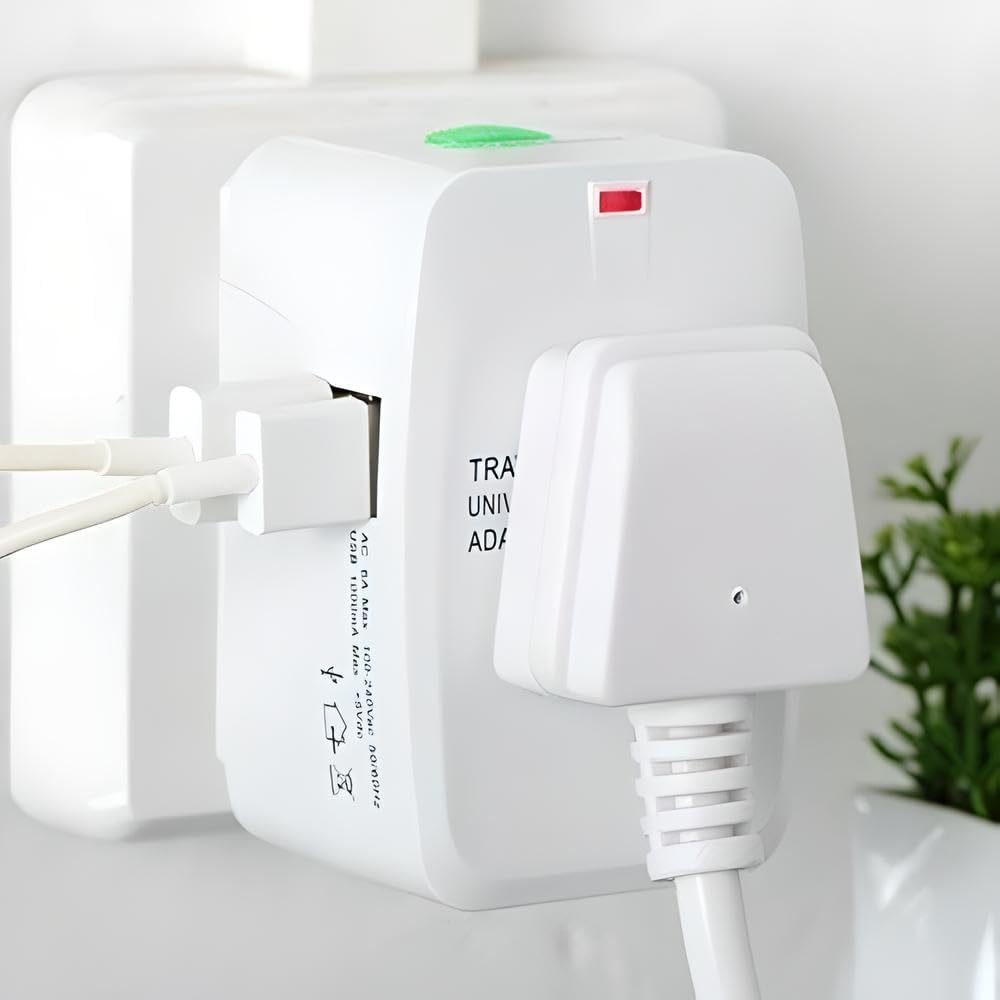 HUMBLE Universal Travel Adapter with Dual USB Charger Ports International Multipurpose All in One Solution for US AUS UK EU Europe NorthSouth America 150 Countries Rectangle