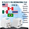 Hi Plasst India to USA Type B Plug Adapter Pack of 1 Universal Travel Adapter for US Canada Mexico Japan Thailand Converter for Indian Plugs for Laptop Camera Chargers 10A 250V
