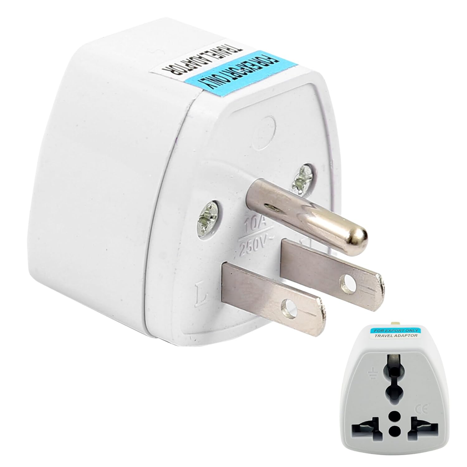 Hi-Plasst India to USA Type B Plug Adapter (Pack of 1) Universal Travel Adapter for US, Canada, Mexico, Japan, Thailand | Converter for Indian Plugs for Laptop, Camera, Chargers (10A 250V)