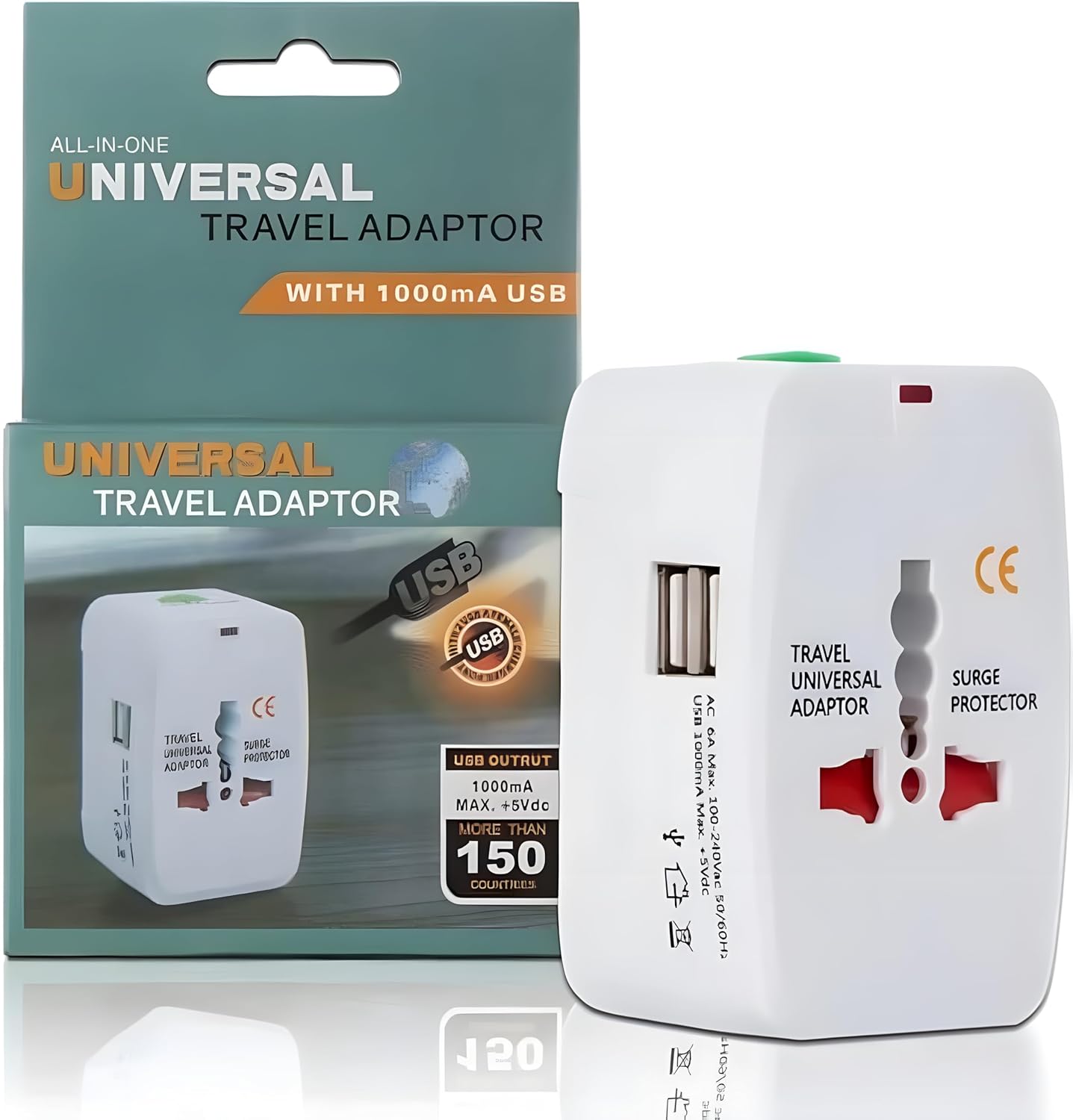 Latest Universal Travel Adapter Worldwide Built in Dual USB Charger Ports