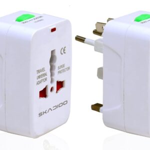 SKADIOO Universal Travel Adapter Plug - All-in-One International Power Converter for US, UK, EU, AUS, Europe, North & South America, 150+ Countries, Fast Charging, Compact, for Smartphones, Laptops