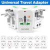 SKADIOO Universal Travel Adapter Plug All in One International Power Converter for US UK EU AUS Europe North South America 150 Countries Fast Charging Compact for Smartphones Laptops