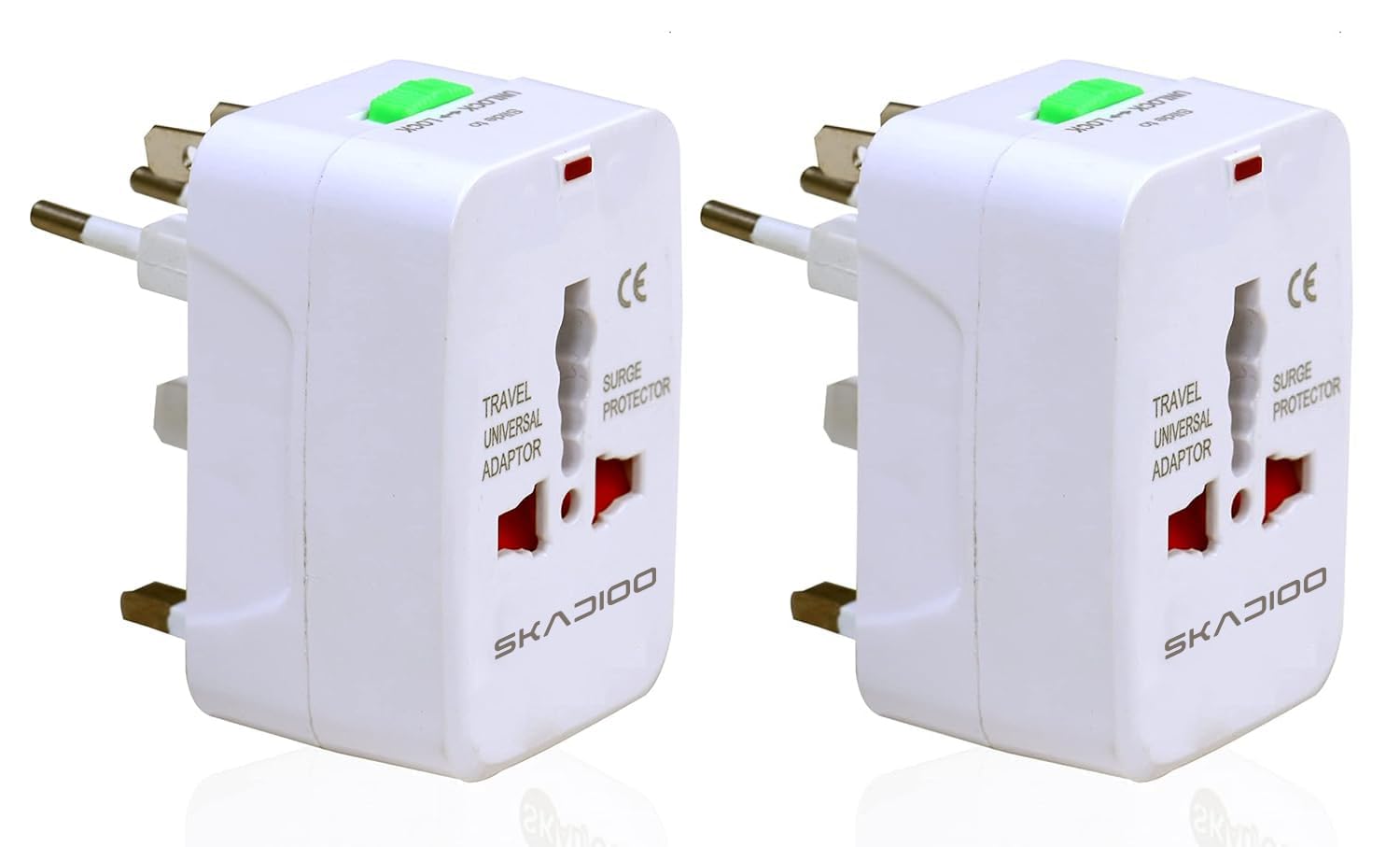 SKADIOO Universal Travel Adapter Plug - All-in-One International Power Converter for US, UK, EU, AUS, Europe, North & South America, 150+ Countries, Fast Charging, Compact, for Smartphones, Laptops