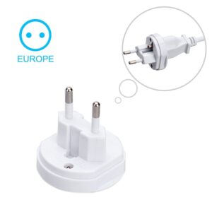 SeCro International Universal All in One Worldwide Travel Adapter Wall Charger AC Power Plug Adapter for USA EU UK AUS European Cell Phone Laptop White (Round Adapter)