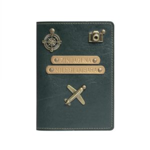 The Messy Corner Stylish Unisex Vegan Leather Passport Cover for Men, Women | ZINDAGI NA MILEGI DOBARA | Passport Cover Case Travel Accessories (Forest Green)