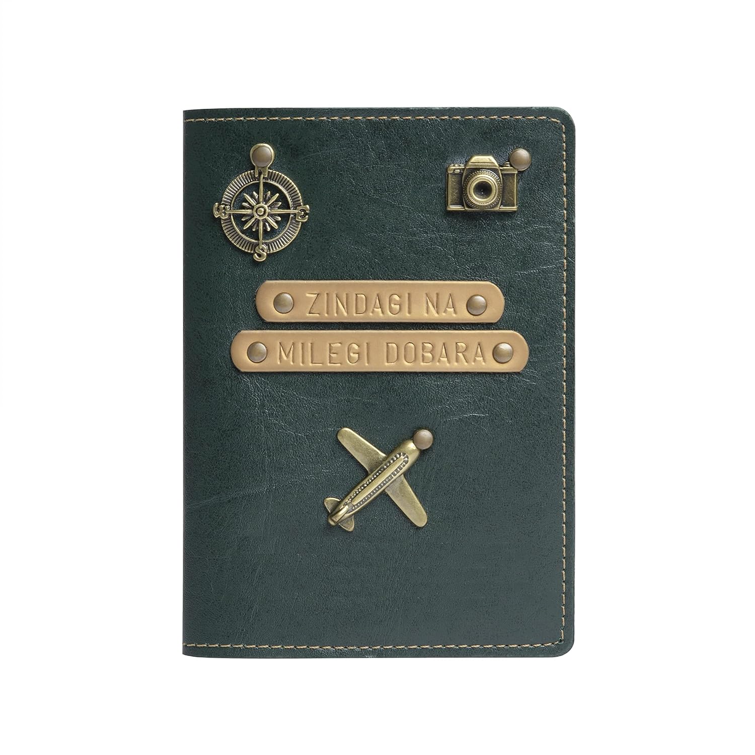 The Messy Corner Stylish Unisex Vegan Leather Passport Cover for The Messy Corner Stylish Unisex Vegan Leather Passport Cover for Men, Women | ZINDAGI NA MILEGI DOBARA | Passport Cover Case Travel Accessories (Forest Green)