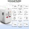 Tyagy Universal Travel Plug Adapter Worldwide All in One Portable Wall AC Power Charger with Dual USB Charging Ports 224 Countries Supported