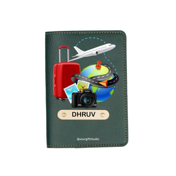 YOUR GIFT STUDIO Customized Leather Unisex Passport Cover | Printed Leather Passport Holder with Name Engrave | Leather Passport Case Travel Accessories (Travel 7.0)